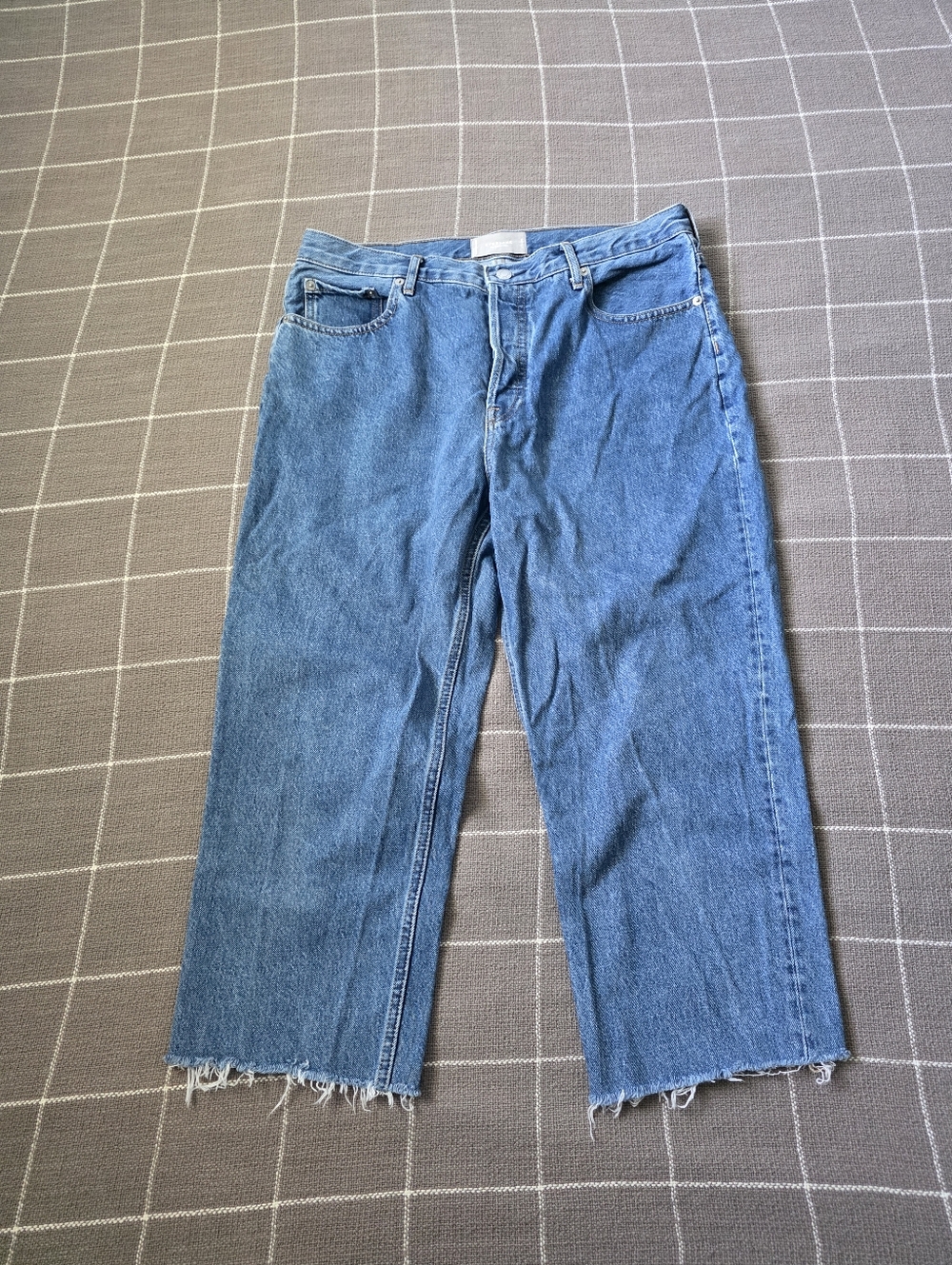 Everlane High-Rise Wide Leg Jeans — Blue Denim